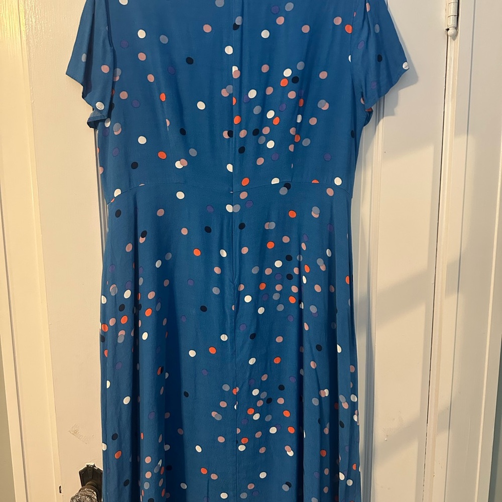 Boden Blue Flutter Sleeve Midi Sundress - Picture 6 of 6